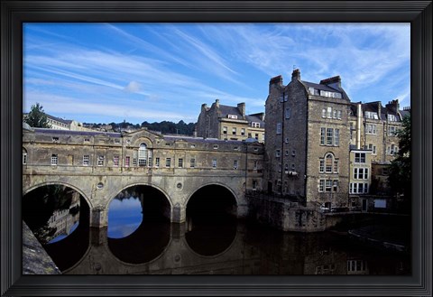 Framed River Avon Bridge with Reflections, Bath, England Print