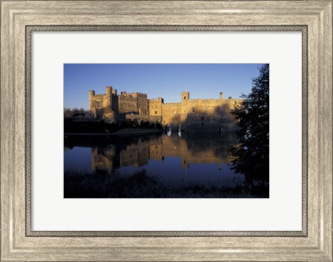 Framed Sunset on Leeds Castle, Leeds, England Print