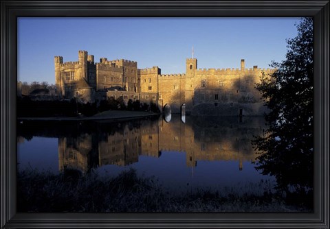 Framed Sunset on Leeds Castle, Leeds, England Print
