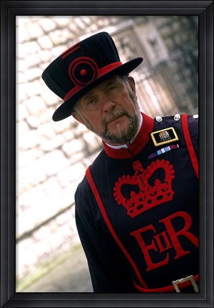 Framed Beefeater at the Tower of London, London, England Print