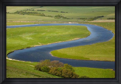 Framed River Cuckmere, near Seaford, East Sussex, England Print