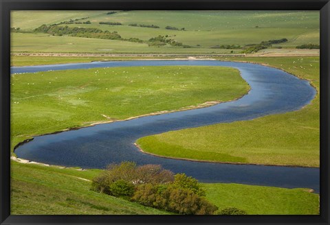 Framed River Cuckmere, near Seaford, East Sussex, England Print