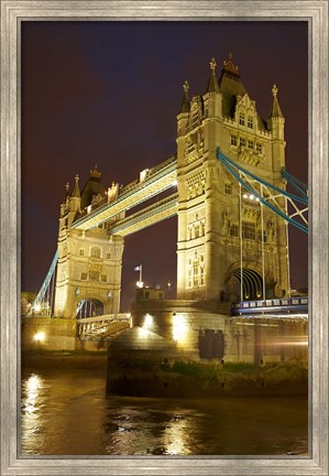 Framed Tower Bridge and River Thames at dusk, London, England, United Kingdom Print