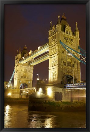 Framed Tower Bridge and River Thames at dusk, London, England, United Kingdom Print