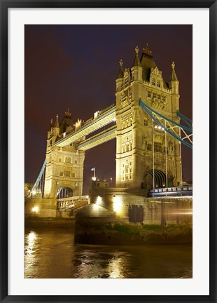 Framed Tower Bridge and River Thames at dusk, London, England, United Kingdom Print