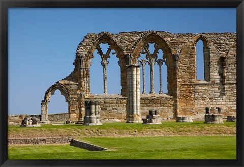 Framed Whitby Abbey ruins (built circa 1220), Whitby, North Yorkshire, England Print