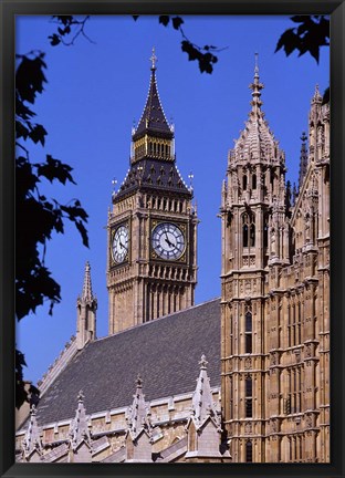 Framed Big Ben and Houses of Parliament, London, England Print