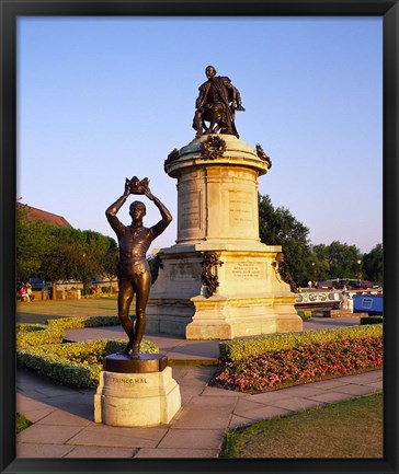Framed Gower Memorial to Shakespeare, Stratford, Warwickshire, England Print