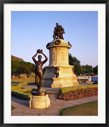 Framed Gower Memorial to Shakespeare, Stratford, Warwickshire, England Print