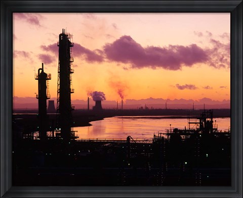 Framed Power Stations and Industry, Runcorn, Merseyside, England Print