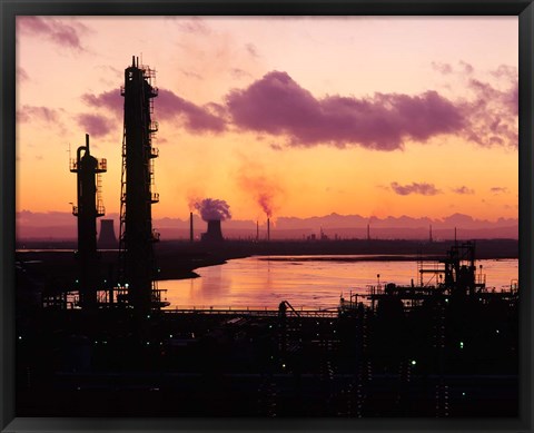 Framed Power Stations and Industry, Runcorn, Merseyside, England Print