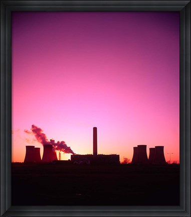 Framed Coal Fired Power Station, Warrington, Cheshire, England Print