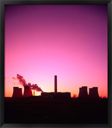 Framed Coal Fired Power Station, Warrington, Cheshire, England Print