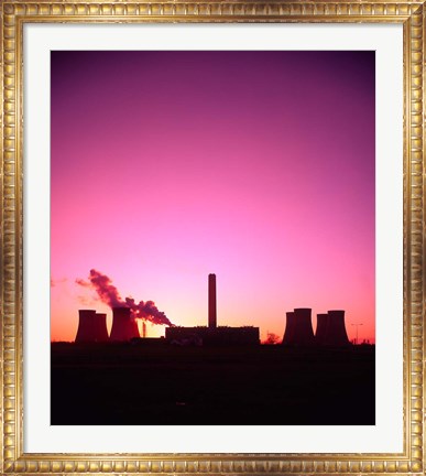 Framed Coal Fired Power Station, Warrington, Cheshire, England Print