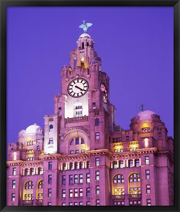 Framed Liver Building, Liverpool, Merseyside, England Print