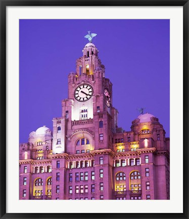 Framed Liver Building, Liverpool, Merseyside, England Print