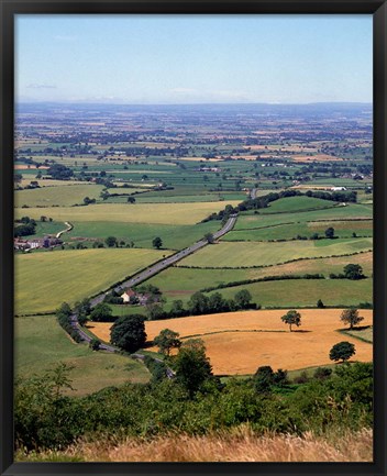 Framed Farmland from Sutton Bank, North Yorkshire, England Print