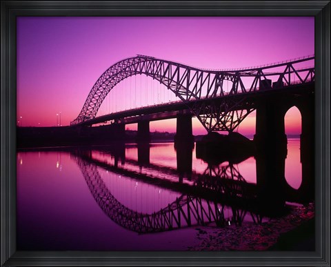 Framed Runcorn Bridge, Cheshire, England Print
