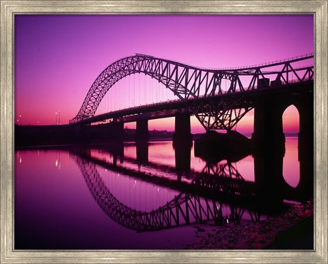 Framed Runcorn Bridge, Cheshire, England Print