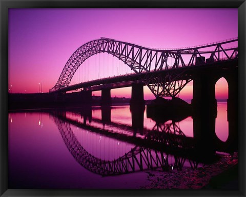 Framed Runcorn Bridge, Cheshire, England Print