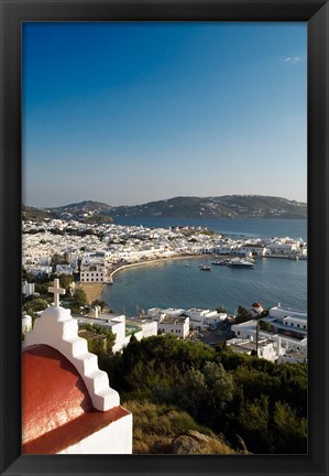 Framed Inner harbor of Mykonos, Chora, Mykonos, Greece Print