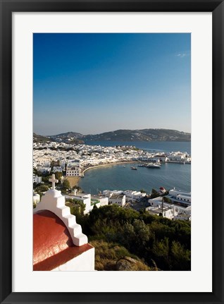 Framed Inner harbor of Mykonos, Chora, Mykonos, Greece Print