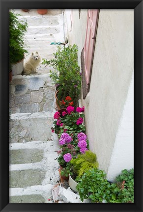 Framed Street Detail, Vathy, Samos, Aegean Islands, Greece Print