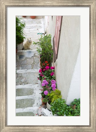 Framed Street Detail, Vathy, Samos, Aegean Islands, Greece Print