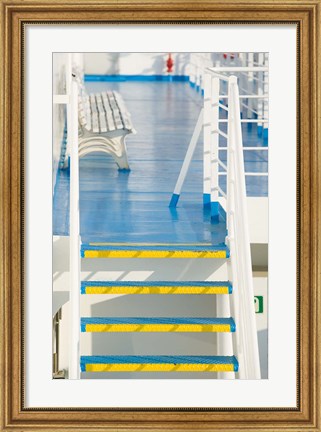 Framed Detail on Greek Island Ferry, Zakynthos, Ionian Islands, Greece Print