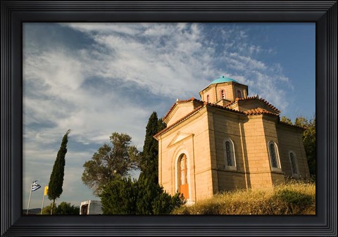 Framed Agios Triados Monastery Chapel, Mitilini, Samos, Aegean Islands, Greece Print