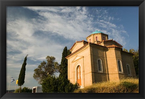 Framed Agios Triados Monastery Chapel, Mitilini, Samos, Aegean Islands, Greece Print