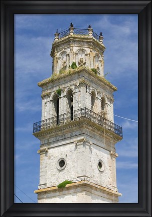 Framed Bell Tower of St Nikolaos Church, Kiliomeno, Zakynthos, Ionian Islands, Greece Print