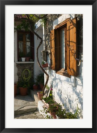 Framed Building Detail, Lesvos, Mithymna, Northeastern Aegean Islands, Greece Print