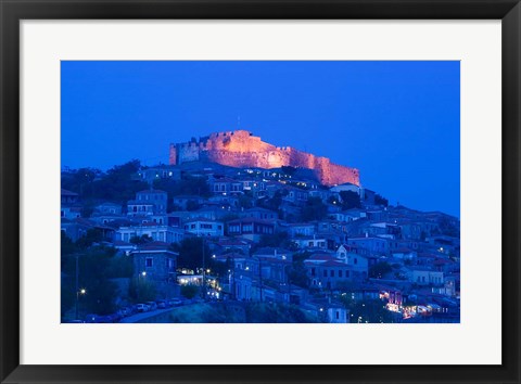 Framed Byzantine-Genoese Castle, Lesvos, Mithymna, Northeastern Aegean Islands, Greece Print