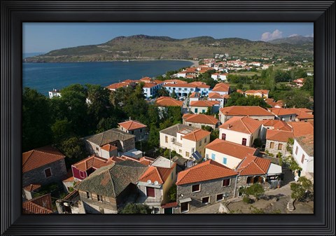 Framed Church of the Sweet Kissing Virgin, Petra, Lesvos, Mithymna, Northeastern Aegean Islands, Greece Print