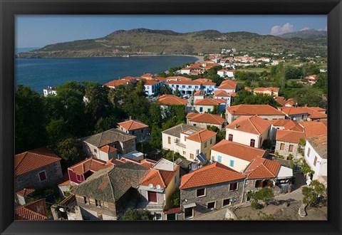 Framed Church of the Sweet Kissing Virgin, Petra, Lesvos, Mithymna, Northeastern Aegean Islands, Greece Print