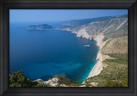 Framed Coastline View, Assos, Kefalonia, Ionian Islands, Greece Print