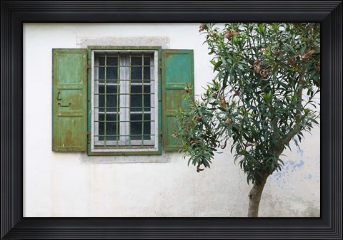Framed Courtyard Detail, Limonos Monastery, Filia, Lesvos, Mithymna, Aegean Islands, Greece Print