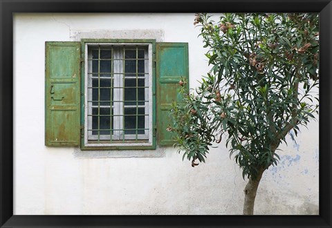 Framed Courtyard Detail, Limonos Monastery, Filia, Lesvos, Mithymna, Aegean Islands, Greece Print