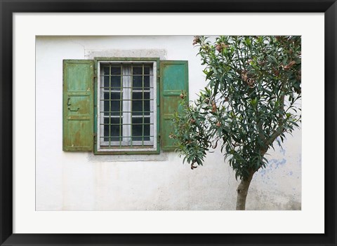 Framed Courtyard Detail, Limonos Monastery, Filia, Lesvos, Mithymna, Aegean Islands, Greece Print