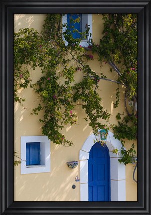Framed Detail of Pastel Colored Condo, Assos, Kefalonia, Ionian Islands, Greece Print
