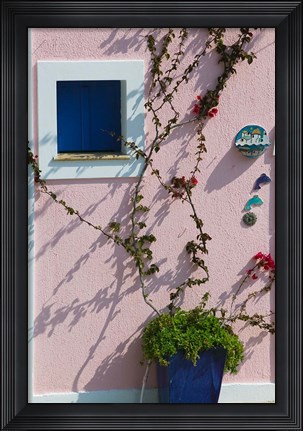 Framed Detail of Pastel Condo, Assos, Kefalonia, Ionian Islands, Greece Print
