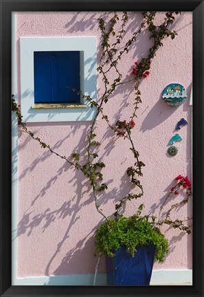 Framed Detail of Pastel Condo, Assos, Kefalonia, Ionian Islands, Greece Print