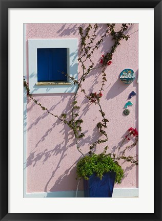 Framed Detail of Pastel Condo, Assos, Kefalonia, Ionian Islands, Greece Print