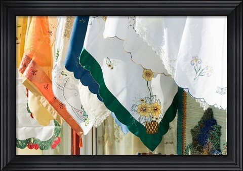 Framed Fabrics, Anafonitria, Zakynthos, Ionian Islands, Greece Print