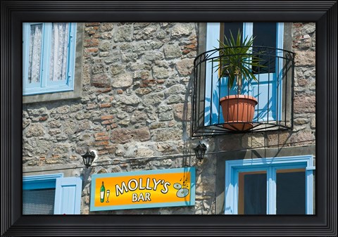 Framed Fishing Port, Lesvos, Mithymna, Northeastern Aegean Islands, Greece Print