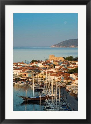 Framed Greece, Aegean Islands, Samos, Pythagorio: Harbor Print