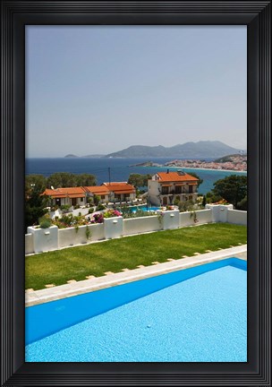 Framed Greece, Aegean Islands, Samos, Resort Pool Print