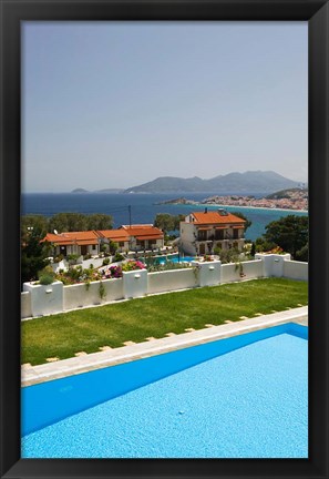 Framed Greece, Aegean Islands, Samos, Resort Pool Print