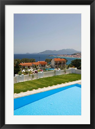 Framed Greece, Aegean Islands, Samos, Resort Pool Print